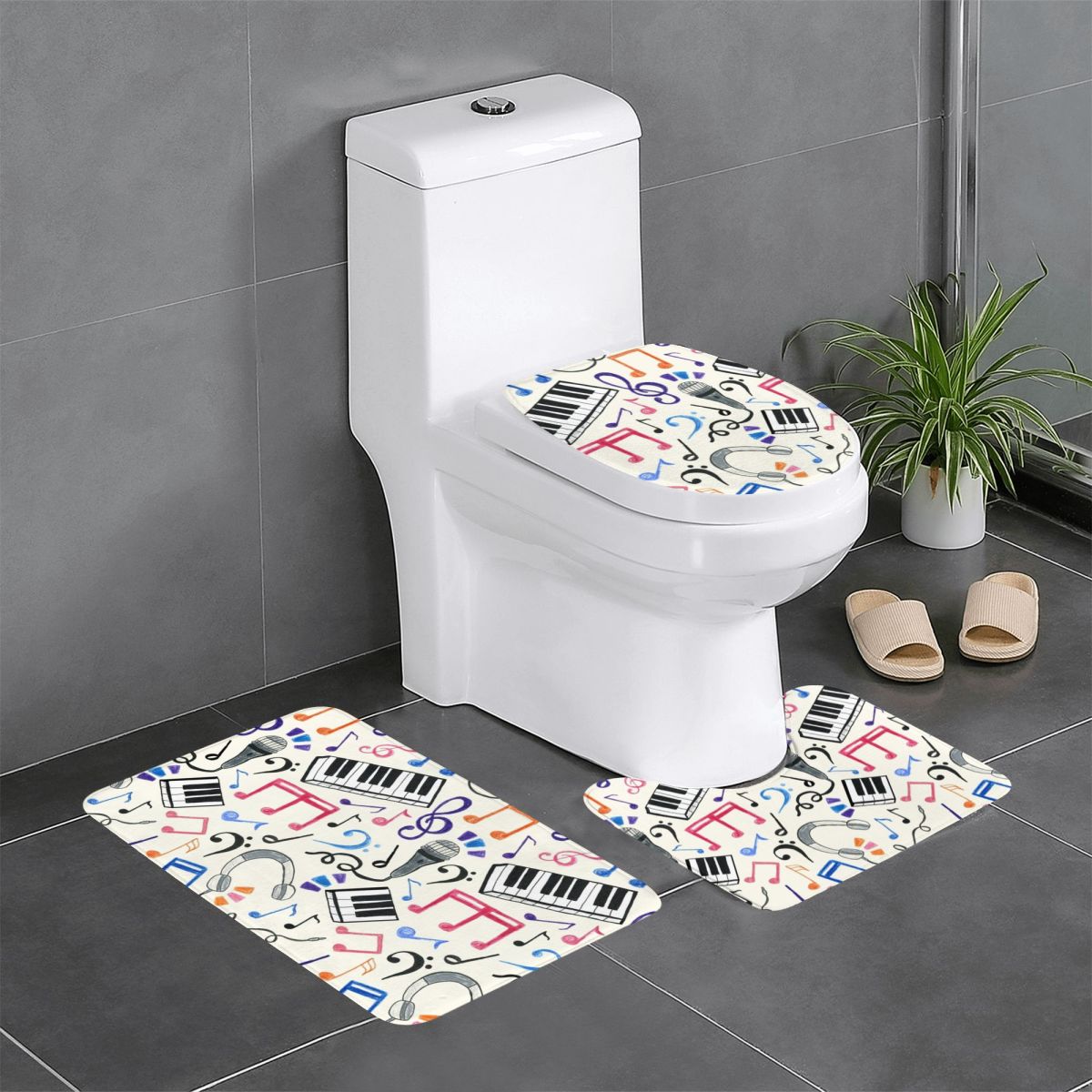 Home Goods Bathroom Sets - Good Beats-Notas musicales y símbolos, 3