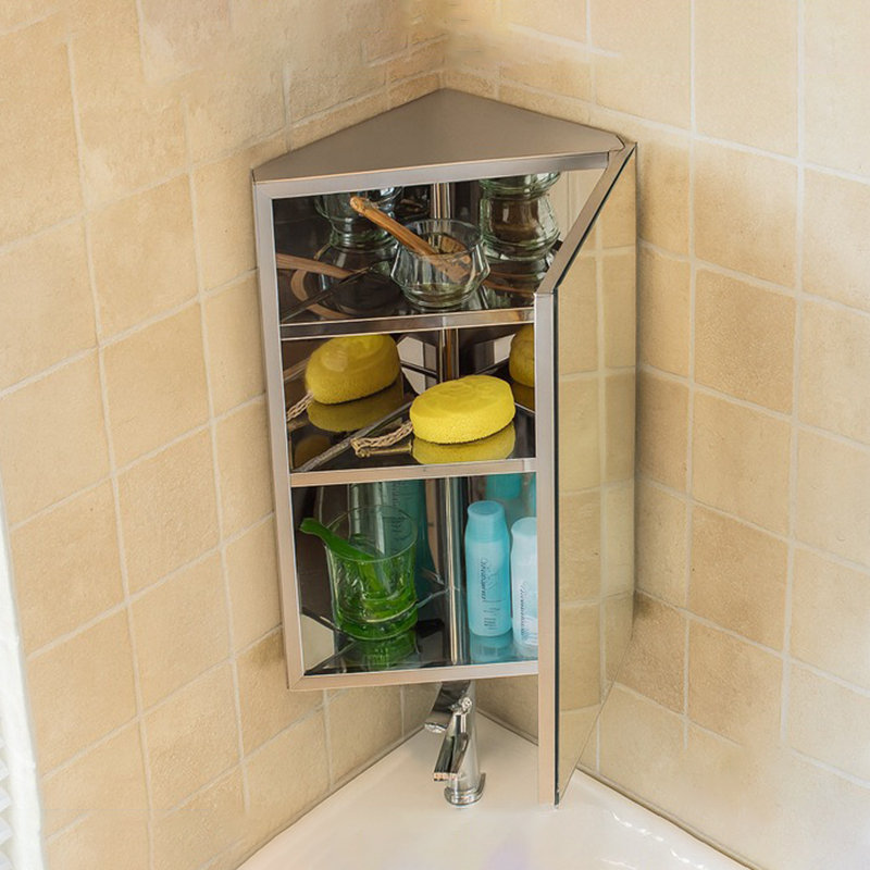 Home Theater Bathroom - Gabinete con espejo Triangular para baño,