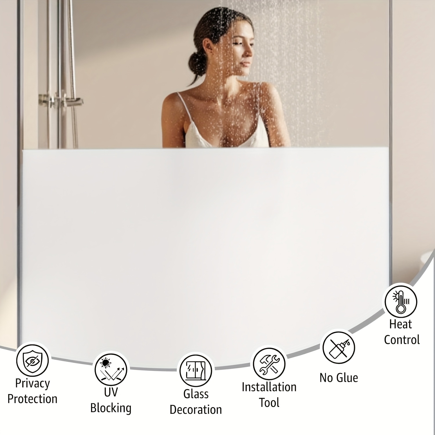 Home Bathroom Window - Película de Privacidad para Ventanas Blanca