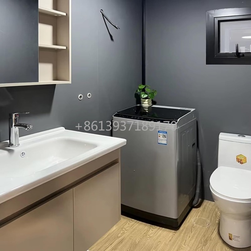 Tiny Home Bathroom Layout - Casa pequeña móvil expandible, casa contenedor