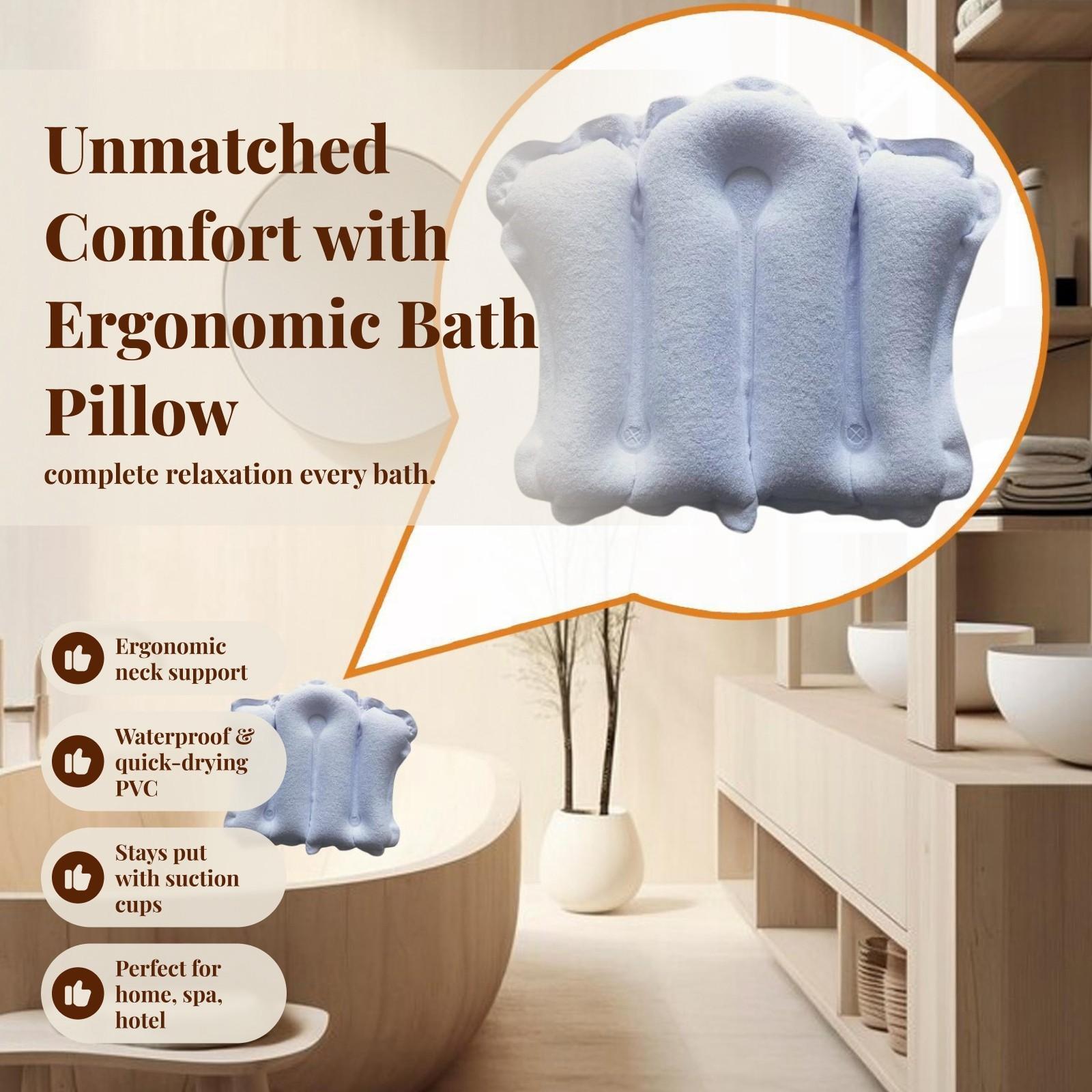 Bathtub Pillow Inflatable - Almohada Inflable Antideslizante para Bañera, Cojín