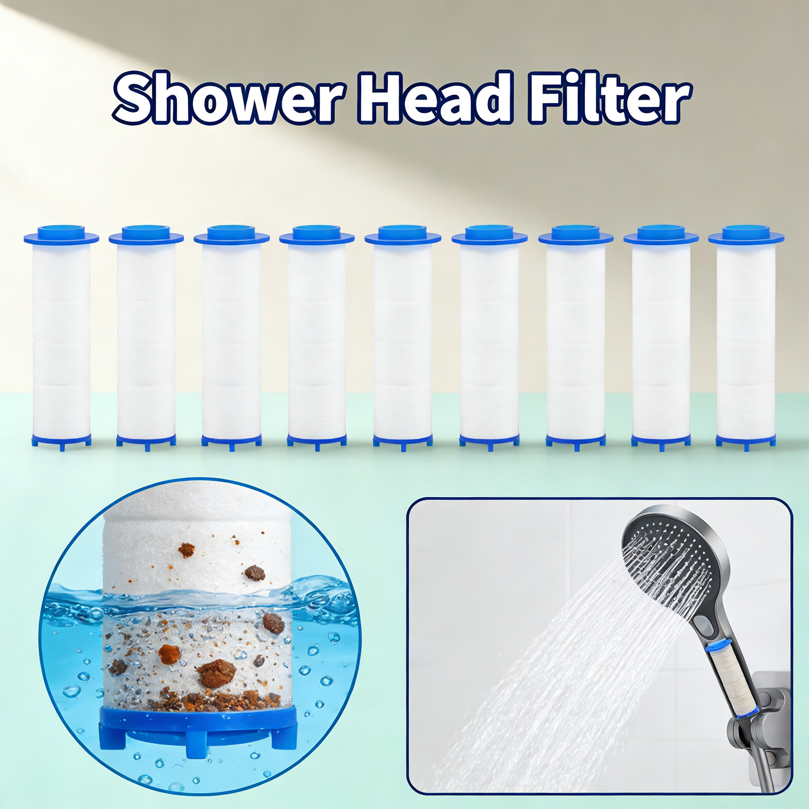Home Bathroom Water Filter - Cartucho de filtro de ducha de