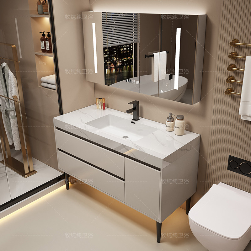 Home Bathroom Partition - Mueble de Baño con Espejo, Armario