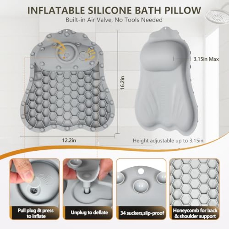 Almohadas Inflables para Bañer - Bathtub Pillow Inflatable reseña y precio