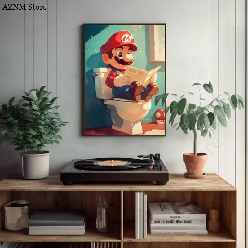 Póster de videojuego de dibujo - Home Bathroom Toilet reseña y precio