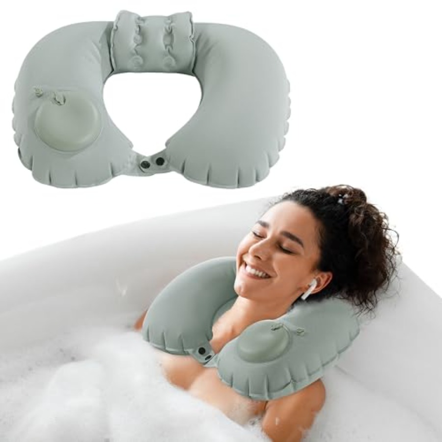 Almohadas inflables para el cu - Bathtub Pillow Inflatable reseña y precio