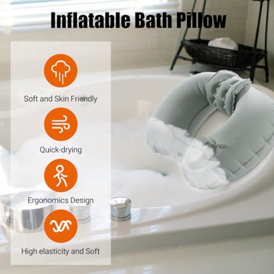 Almohadas inflables para el cu - Bathtub Pillow Inflatable reseña y precio