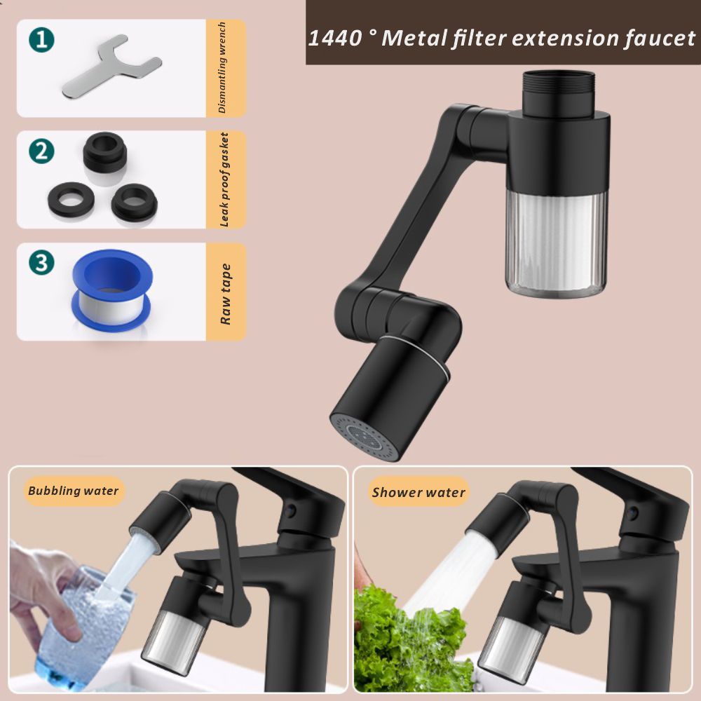 Nuevo Negro 1440 °   Giratorio - Home Bathroom Water Filter reseña y precio