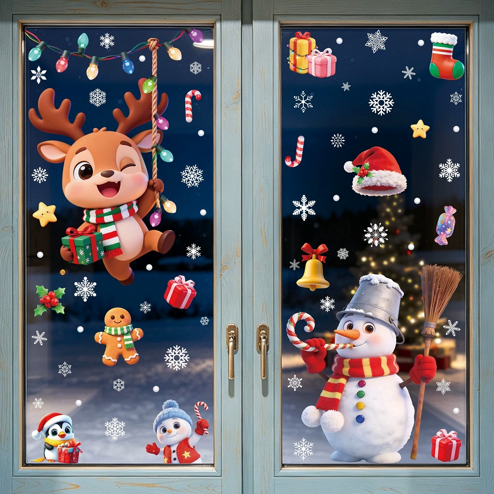Pegatinas de Navidad con Diseñ - Home Bathroom Window reseña y precio