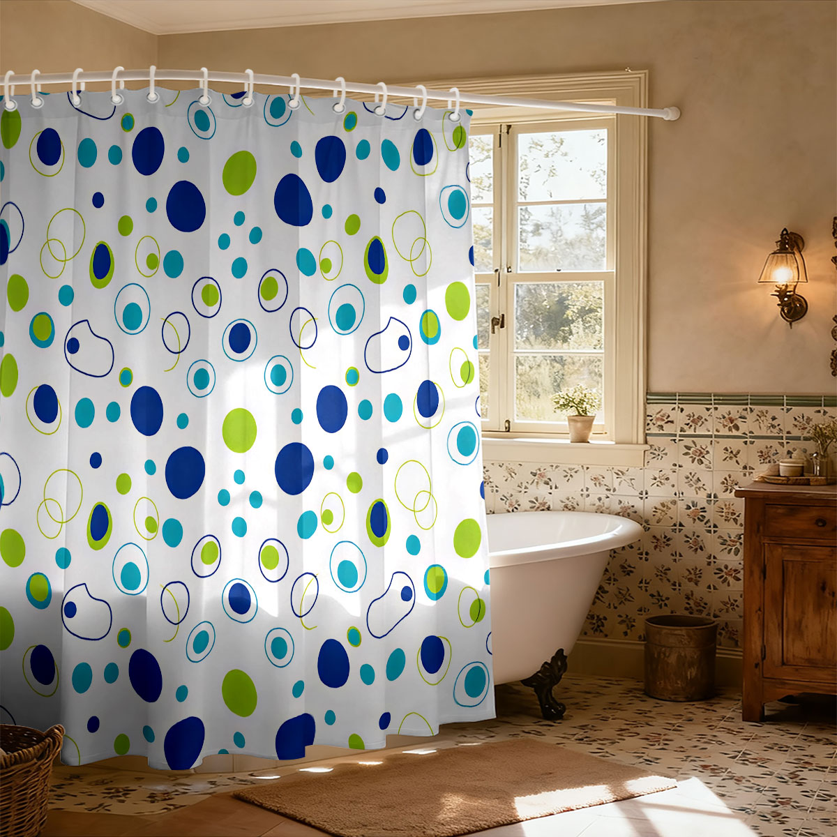 Cortina de Ducha Estampada Col - Home Bathroom Partition reseña y precio