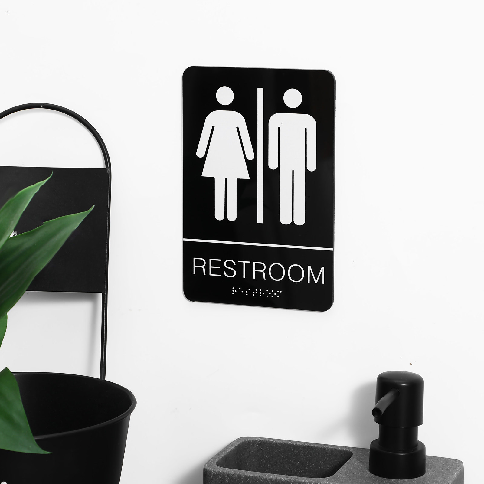 Señal de Baño en Braille Unise - Home Bathroom Toilet reseña y precio