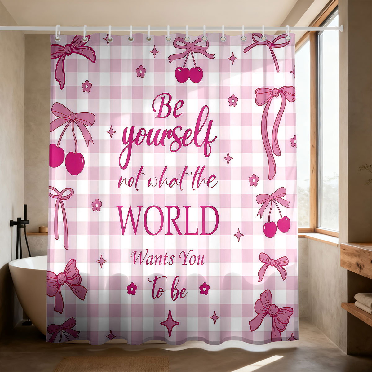 Cortina de ducha con estampado - Home Bathroom Partition reseña y precio